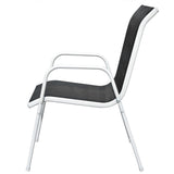 3 Piece Bistro Set Steel Black - Close-Up Angle