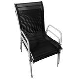 3 Piece Bistro Set Steel Black - Low Angle