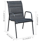 3 Piece Bistro Set Steel Black - Extra Image