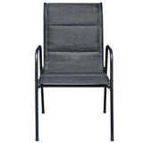 3 Piece Bistro Set Steel Black - Rear View