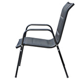 3 Piece Bistro Set Steel Black