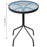 3 Piece Bistro Set Steel Black