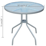 Bistro Table Grey 80x71 cm Steel - Top-Down View