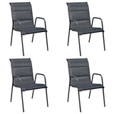 5 Piece Outdoor Dining Set Steel Black