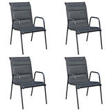 5 Piece Outdoor Dining Set Steel Black - 45-Degree Angle