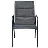 5 Piece Outdoor Dining Set Steel Black - Low Angle