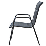 5 Piece Outdoor Dining Set Steel Black - Extra Image