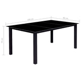 9 Piece Folding Outdoor Dining Set Aluminium Black