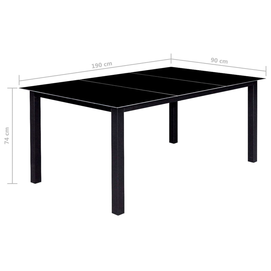 9 Piece Folding Outdoor Dining Set Aluminium Black