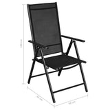 9 Piece Folding Outdoor Dining Set Aluminium Black
