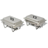 2 Piece Chafing Dish Set Stainless Steel - Front View