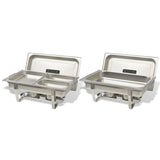 2 Piece Chafing Dish Set Stainless Steel - Side View