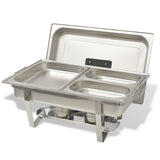 2 Piece Chafing Dish Set Stainless Steel - Rear View