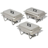 3 Piece Chafing Dish Set Stainless Steel - Front View