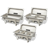 3 Piece Chafing Dish Set Stainless Steel - Side View