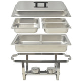 3 Piece Chafing Dish Set Stainless Steel - Close-Up Angle