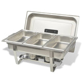 3 Piece Chafing Dish Set Stainless Steel - Low Angle
