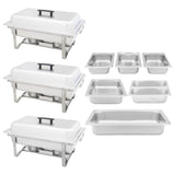3 Piece Chafing Dish Set Stainless Steel - Top-Down View