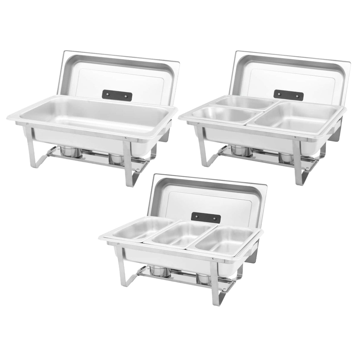 3 Piece Chafing Dish Set Stainless Steel