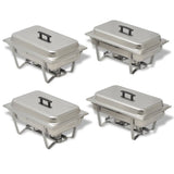 4 Piece Chafing Dish Set Stainless Steel - Front View