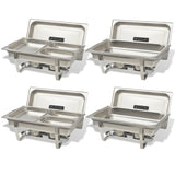 4 Piece Chafing Dish Set Stainless Steel - Side View