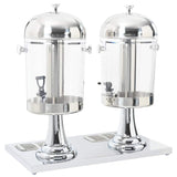 Double Juice Dispenser Stainless Steel 2 x 8 L - Top-Down View