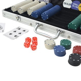 Poker Set with 500 Chips Aluminium - Side View