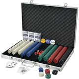 Poker Set with 1000 Chips Aluminium - Front View