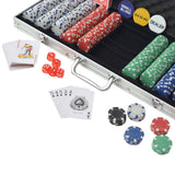 Poker Set with 500 Chips Aluminium - Side View
