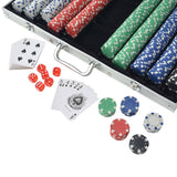 Poker Set with 1000 Chips Aluminium - Side View