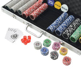 Poker Set with 500 Laser Chips Aluminium - Side View