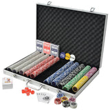 Poker Set With 1000 Laser Chips Aluminium - Front View