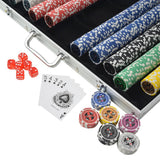 Poker Set With 1000 Laser Chips Aluminium - Side View