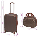 Four Piece Hardcase Trolley Set Coffee - Low Angle