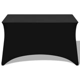 Stretch Table Slipcovers 2 pcs 183x76x74 cm Black