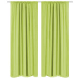 Blackout Curtains 2 pcs Double Layer 140x245 cm Green