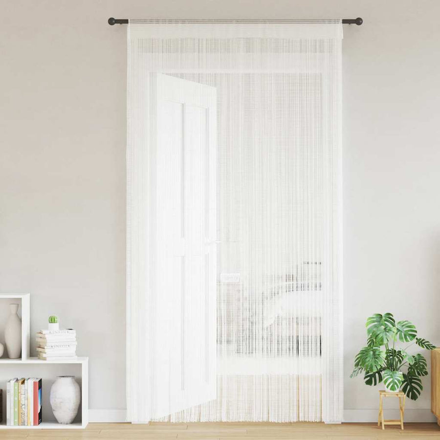 String Curtains 2 pcs 100x250 cm White