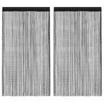 String Curtains 2 pcs 100x250 cm Black