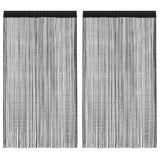 String Curtains 2 pcs 100x250 cm Black