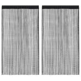 String Curtains 2 pcs 140x250 cm Black