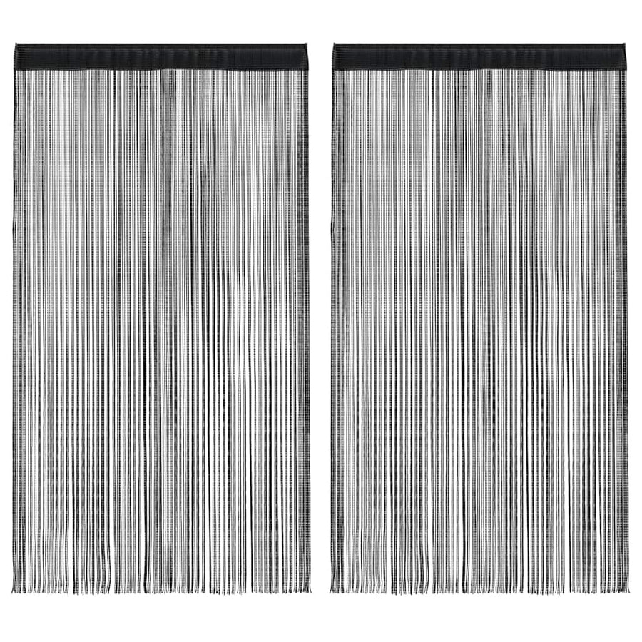 String Curtains 2 pcs 140x250 cm Black