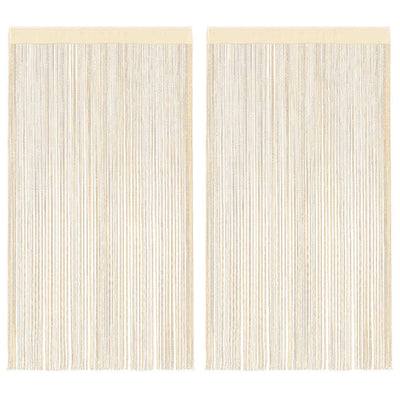 String Curtains 2 pcs 140x250 cm Cream