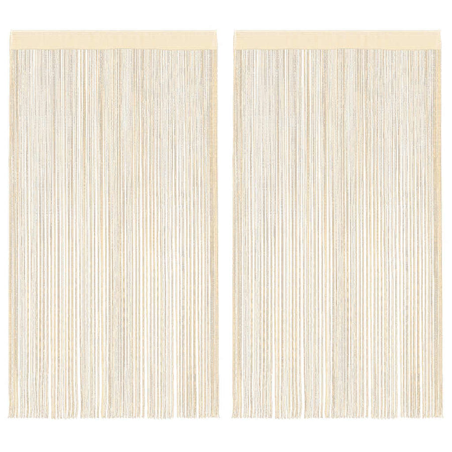 String Curtains 2 pcs 140x250 cm Cream