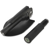 Folding Shovel Carbon Steel Black - Front View