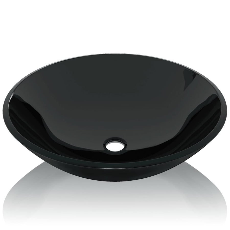 Basin Tempered Glass 42 cm Black