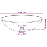 Basin Tempered Glass 42 cm Brown - Top-Down View