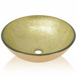 Basin Tempered Glass 42 cm Gold - Side View