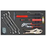 Workshop Tool Trolley with 1125 Tools Steel Red - Side View