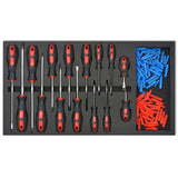 Workshop Tool Trolley with 1125 Tools Steel Red - Low Angle