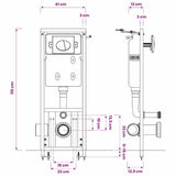 Concealed Cistern for Wall-Hung Toilet 11 L 41x14x(110-125) cm